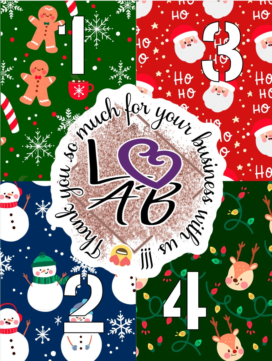 Christmas Cute Pattern Vinyl (7 Days Processing Time)