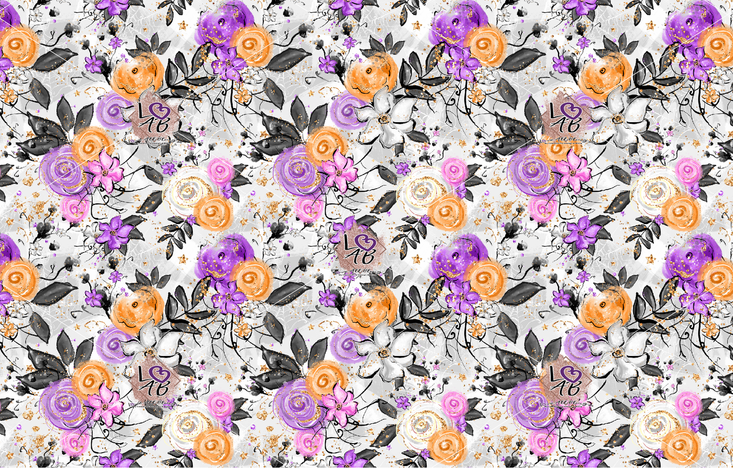 Halloween Flowers Pattern Vinyl (7 Days Processing Time)