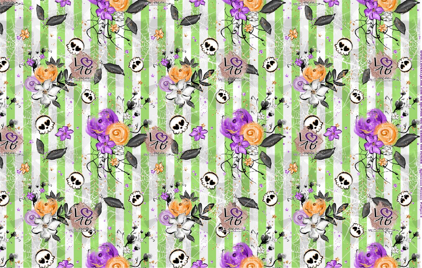 Halloween Flowers Pattern Vinyl (7 Days Processing Time)