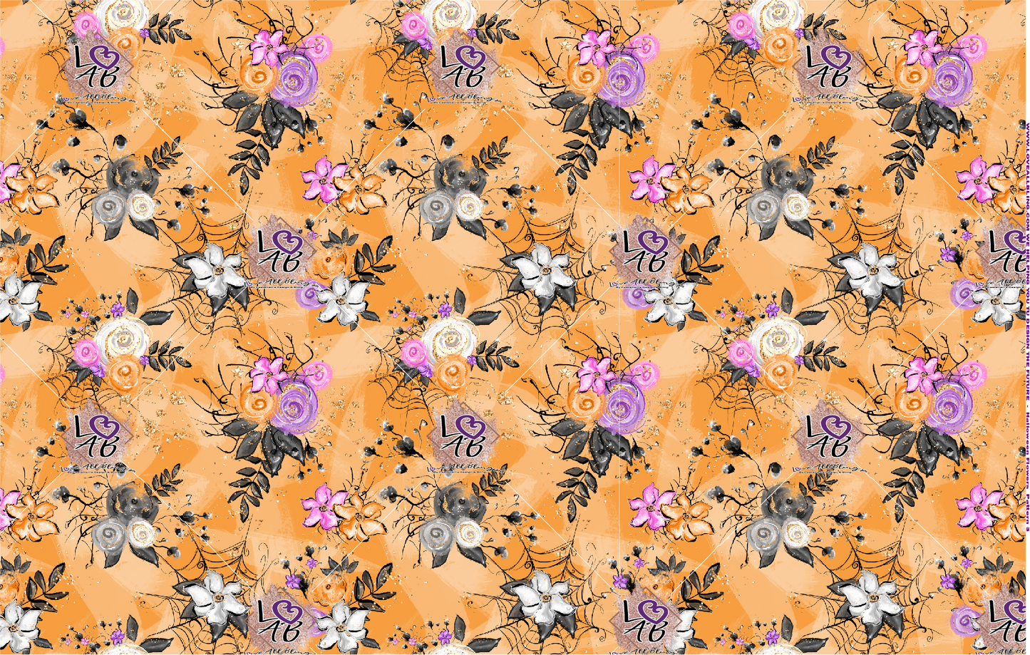 Halloween Flowers Pattern Vinyl (7 Days Processing Time)