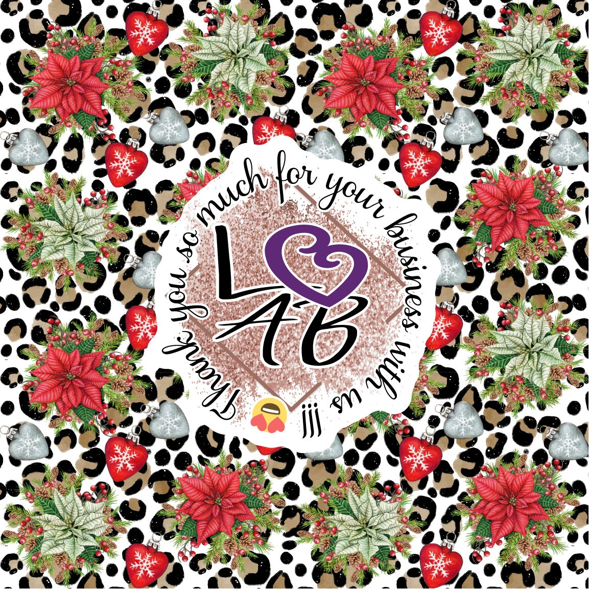 Poinsettias Cheetah/Leopard Pattern Vinyl (7 Days Processing Time)