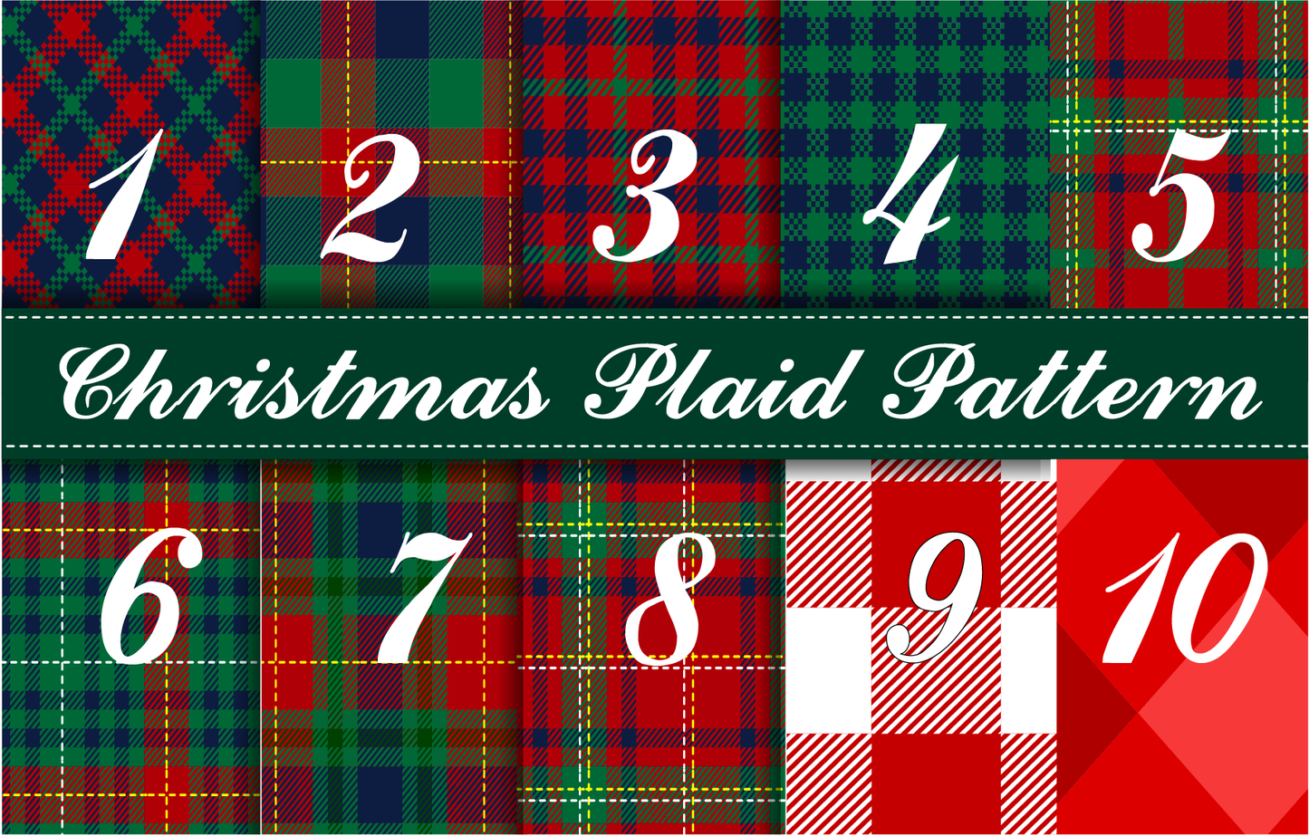 Christmas Plaid Pattern Vinyl & HTV (7 Days Processing Time)